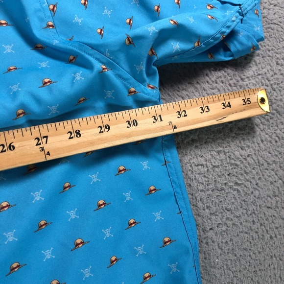 RSVLTS x One Peice Shirt Menx 4X Blue Lil Straw Hats Short Sleeve Button Up - Picture 8 of 14